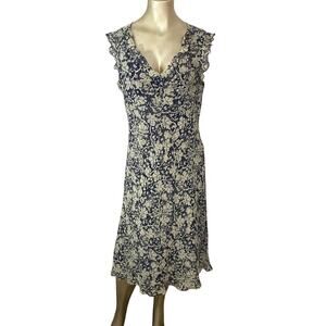 Casual Corner Annex Silk Dress Women 12 Vintage Y2K 90S Fairy Flutter Midi